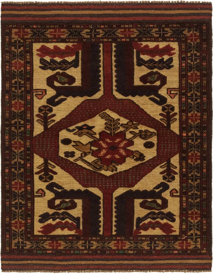 Detail image of 3' x 4' 7 Hand Knotted Sumak Wool Rug