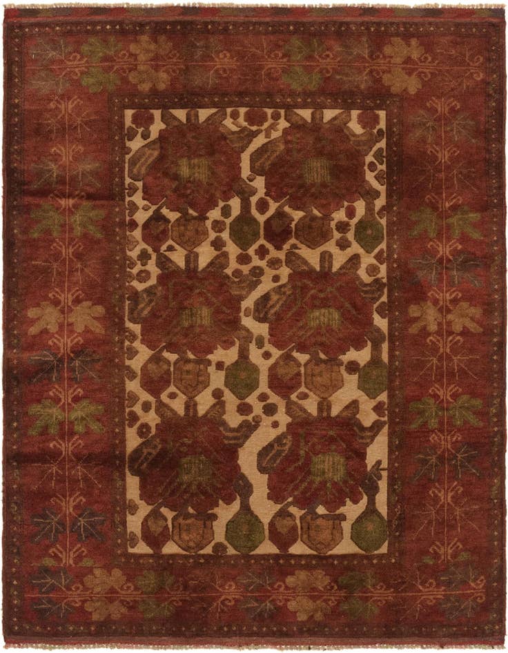 Detail image of 3' 11 x 5' 1 Hand Knotted Sumak Wool Rug
