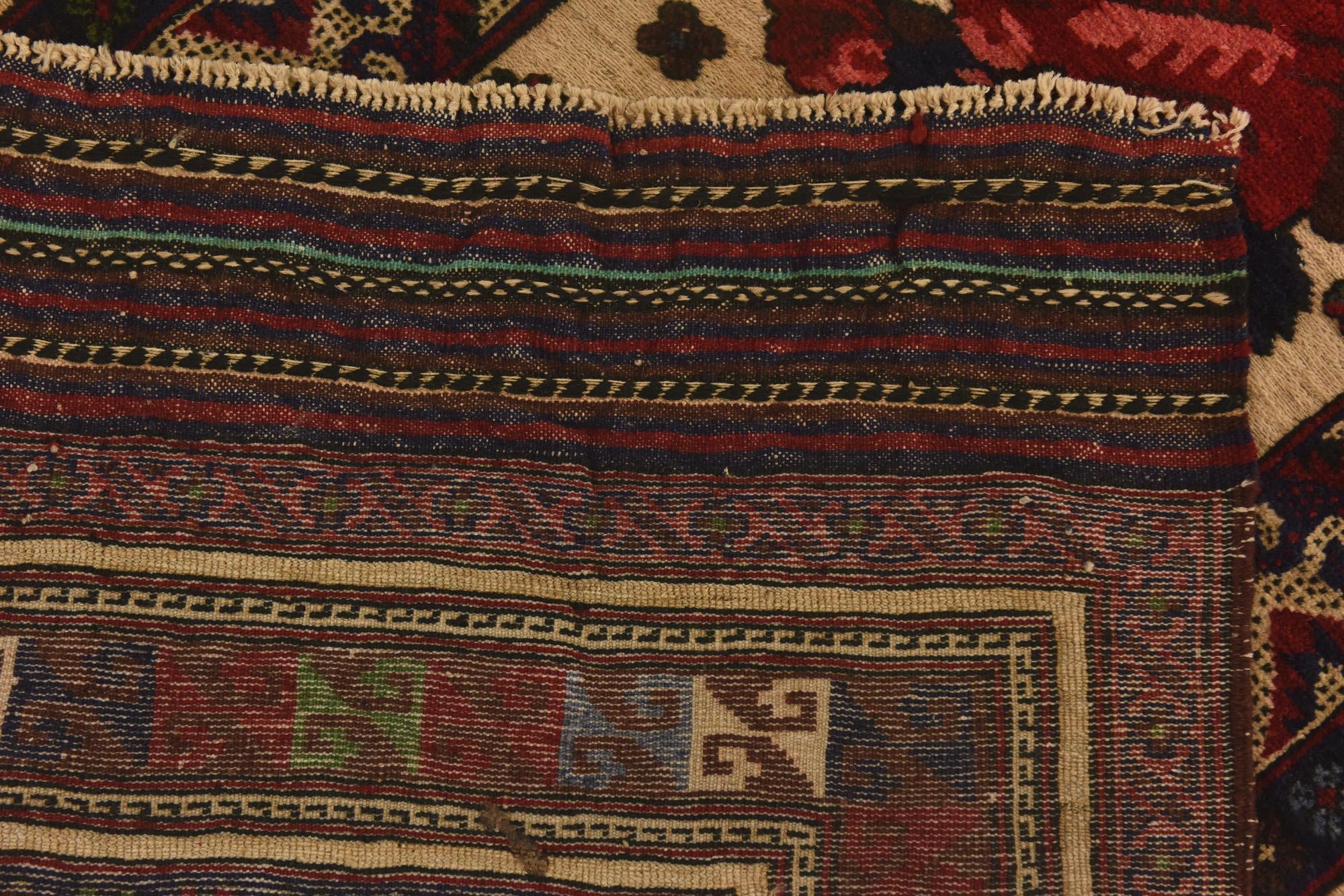 3' 10 x 6' 8 Hand Knotted Sumak Wool Rug
