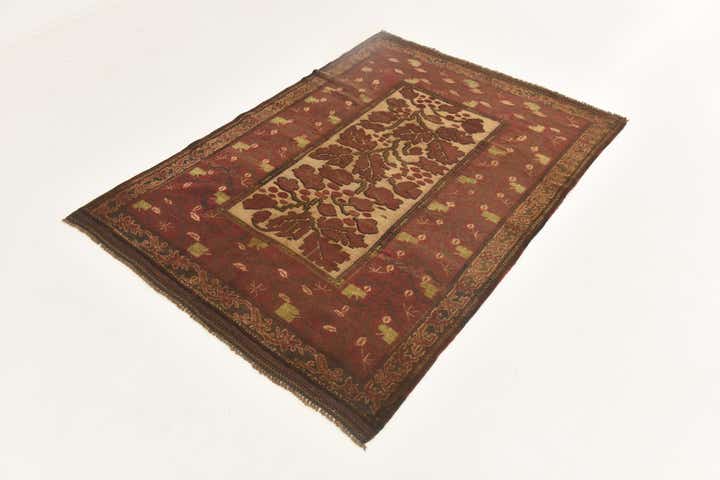 4' x 5' 9 Hand Knotted Sumak Wool Rug