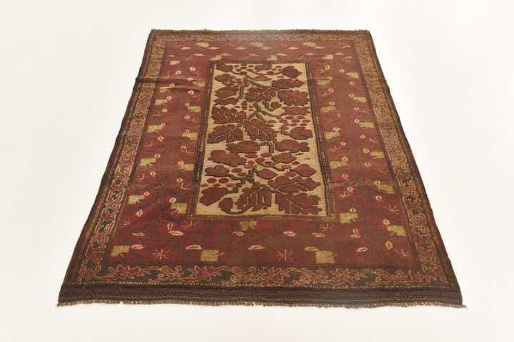 4' x 5' 9 Hand Knotted Sumak Wool Rug