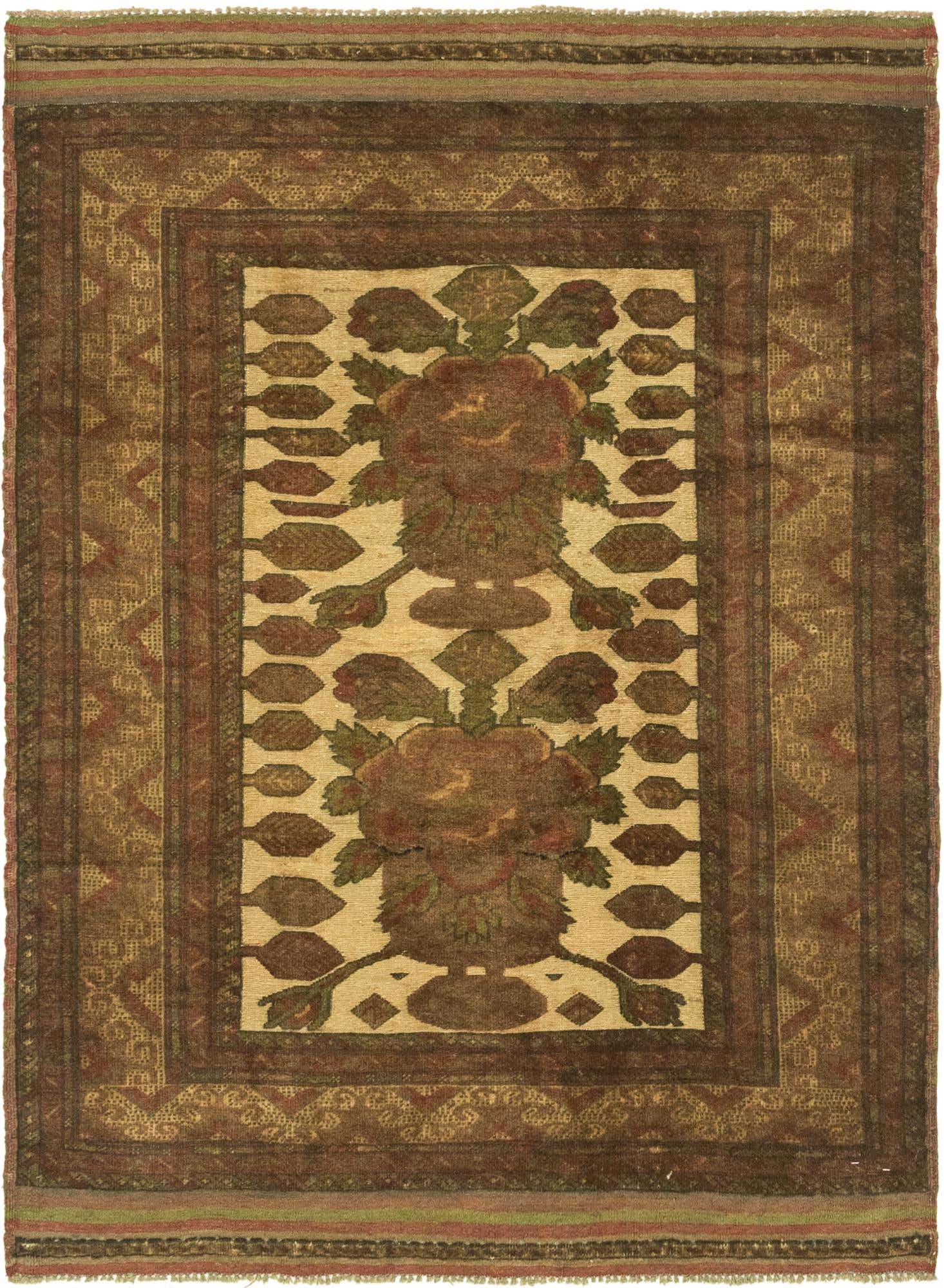 4' x 5' 10 Hand Knotted Sumak Wool Rug