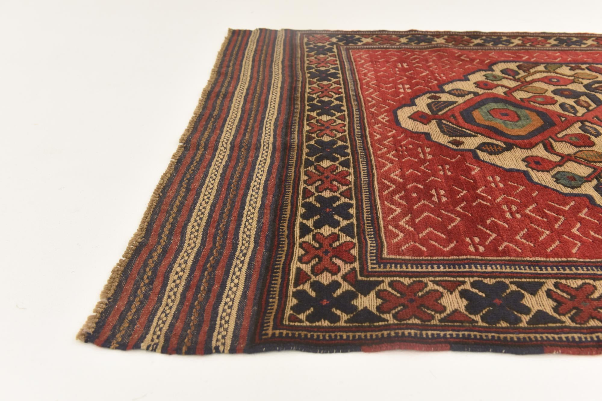 4' 2 x 6' 3 Hand Knotted Sumak Wool Rug