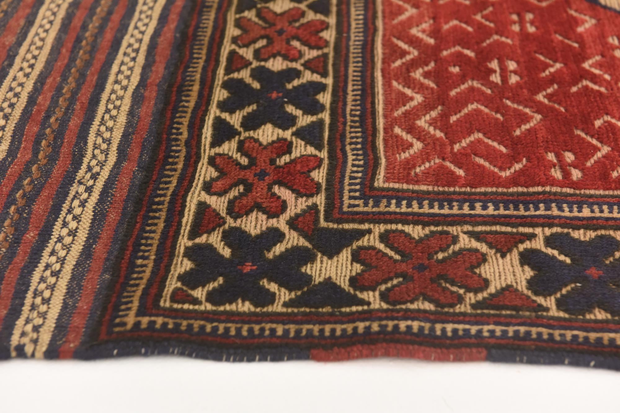 4' 2 x 6' 3 Hand Knotted Sumak Wool Rug