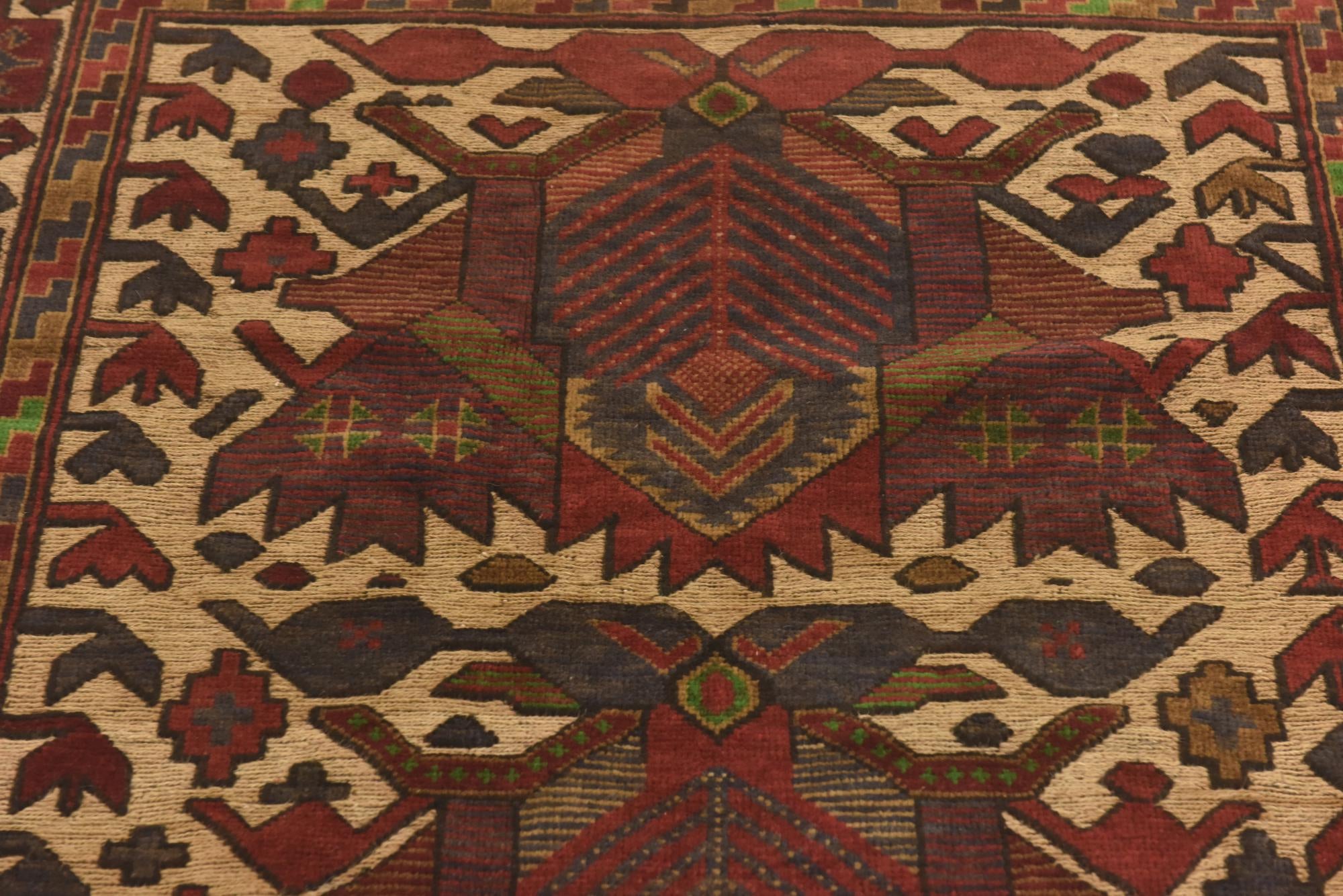 4' 1 x 5' 9 Hand Knotted Sumak Wool Rug