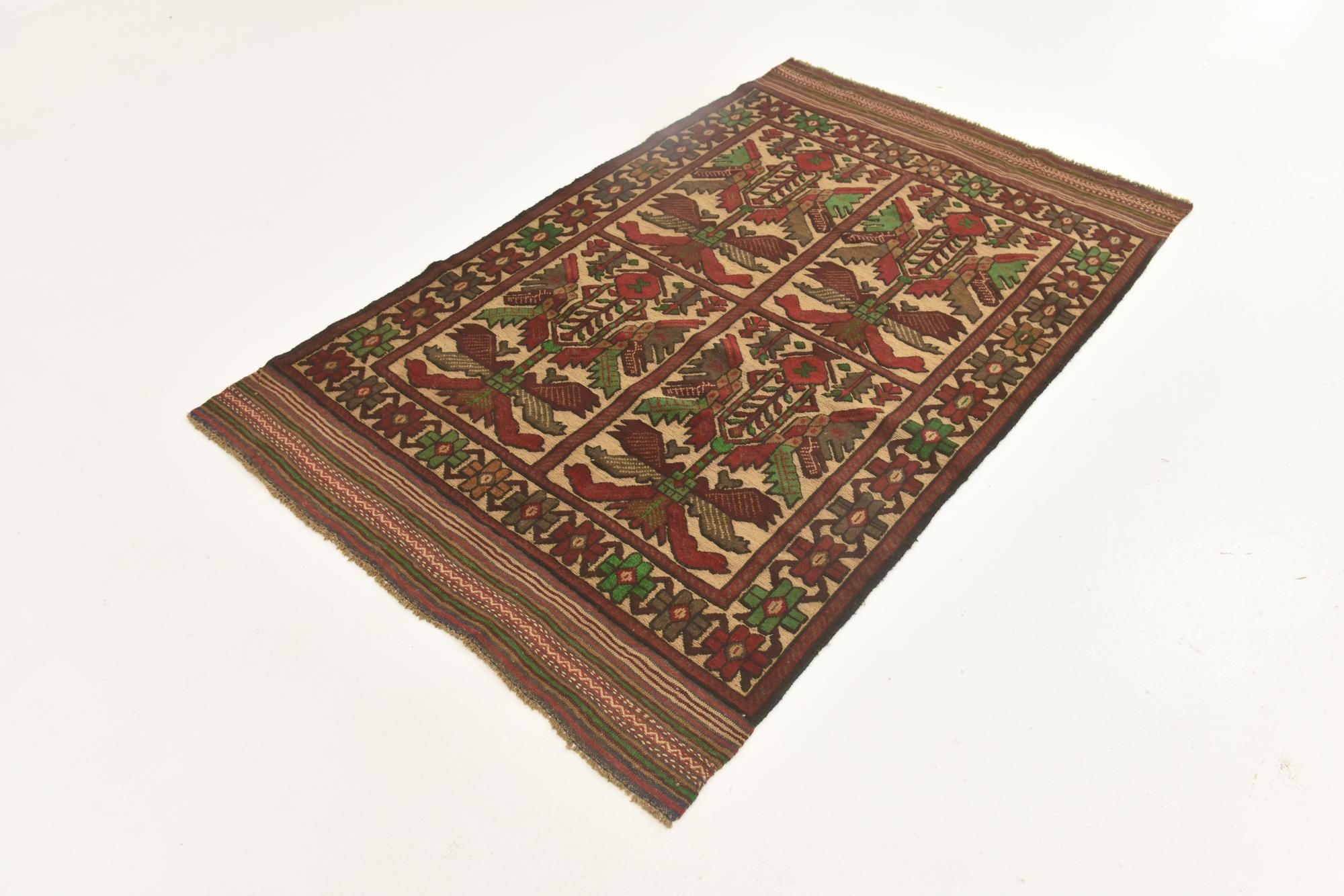 4' 2 x 6' 2 Hand Knotted Sumak Wool Rug