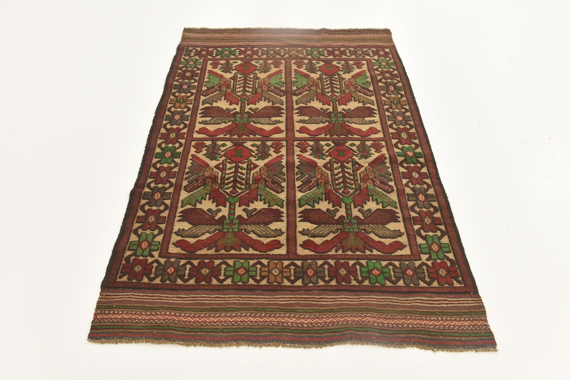4' 2 x 6' 2 Hand Knotted Sumak Wool Rug