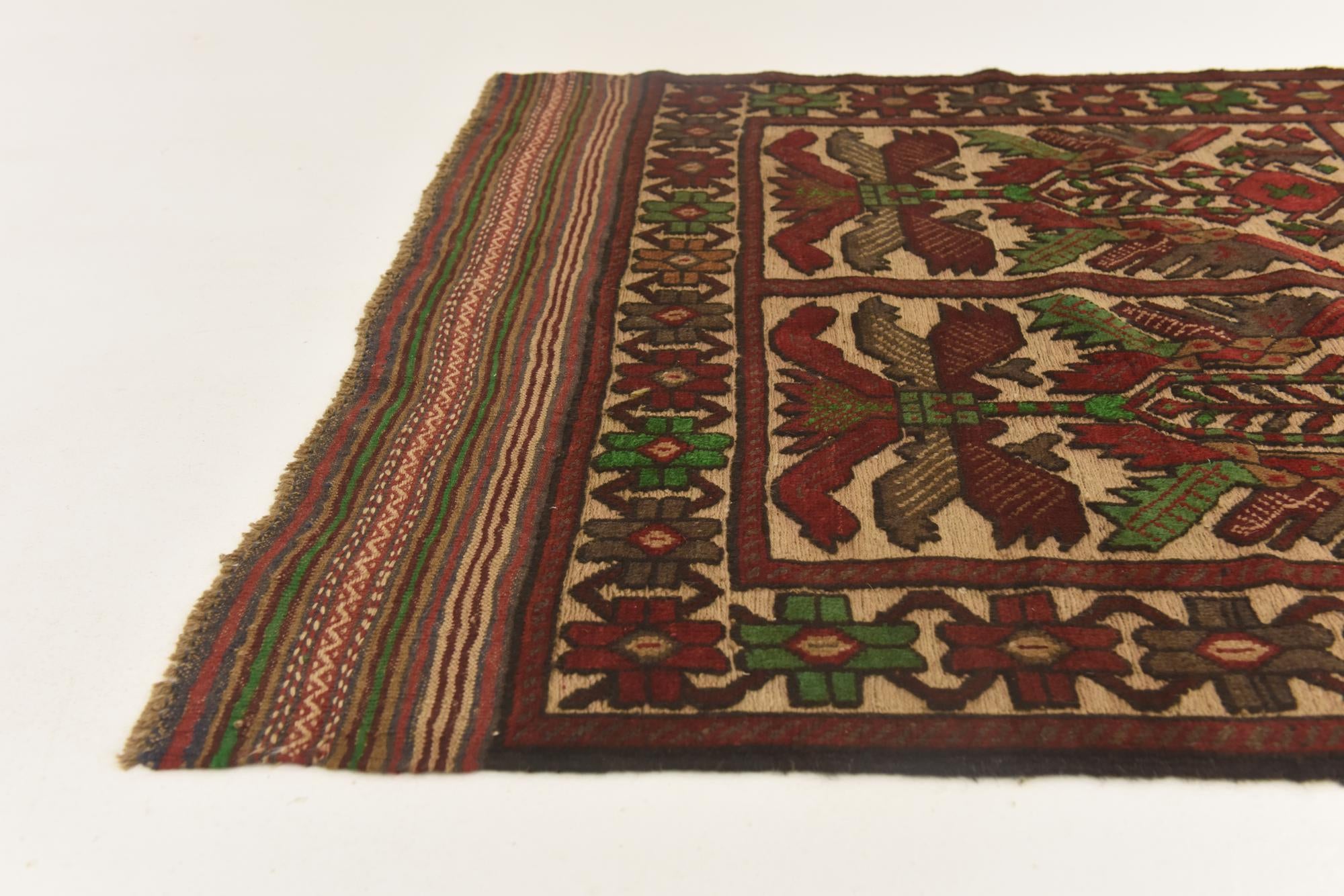 4' 2 x 6' 2 Hand Knotted Sumak Wool Rug