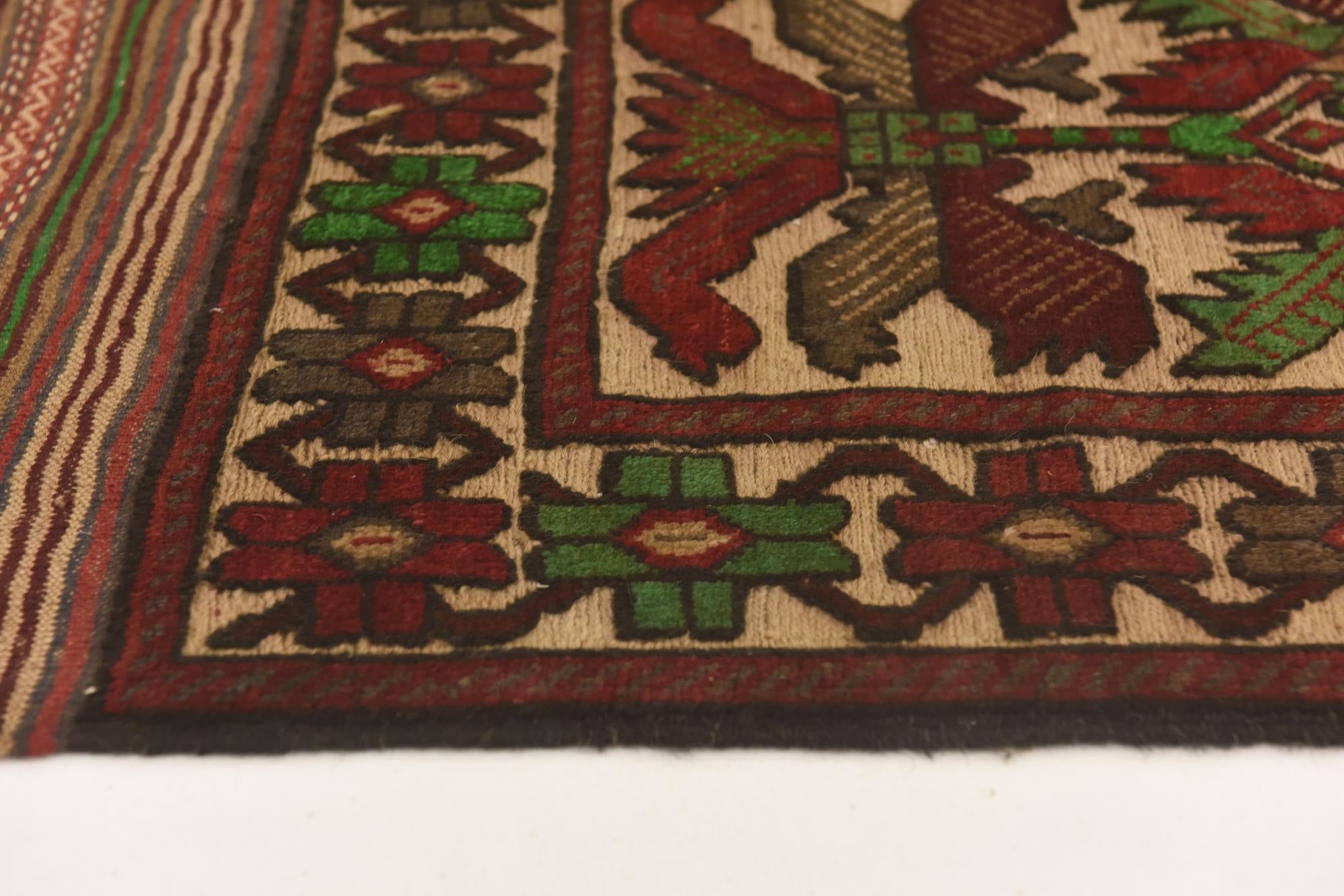 4' 2 x 6' 2 Hand Knotted Sumak Wool Rug