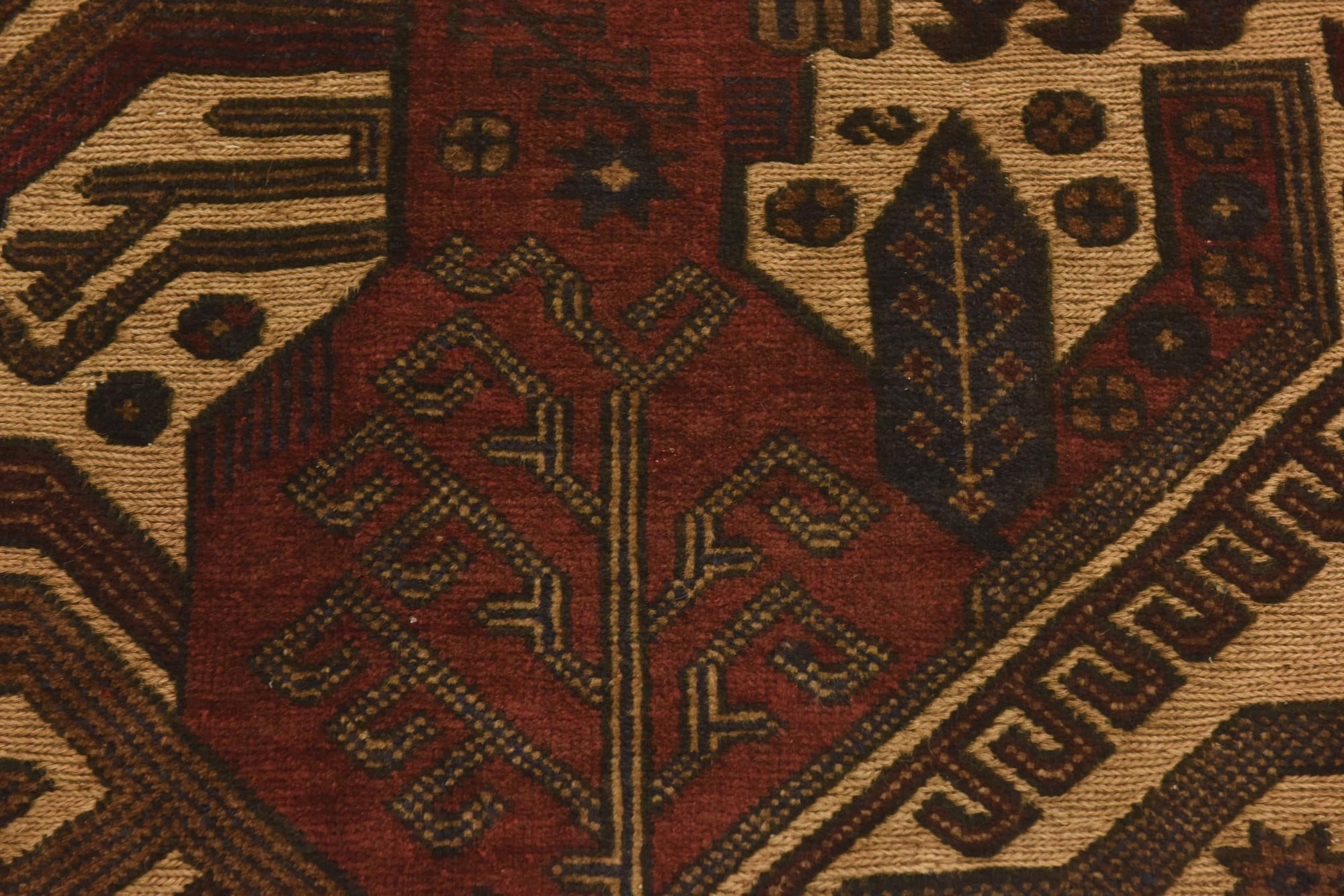 3' 9 x 6' 3 Hand Knotted Sumak Wool Rug