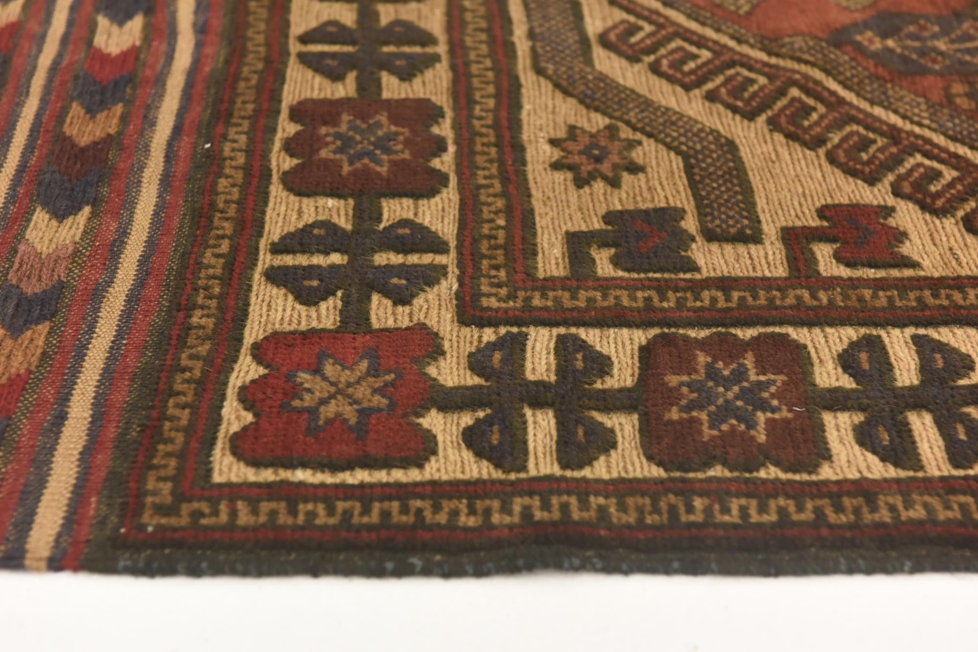 3' 9 x 6' 3 Hand Knotted Sumak Wool Rug