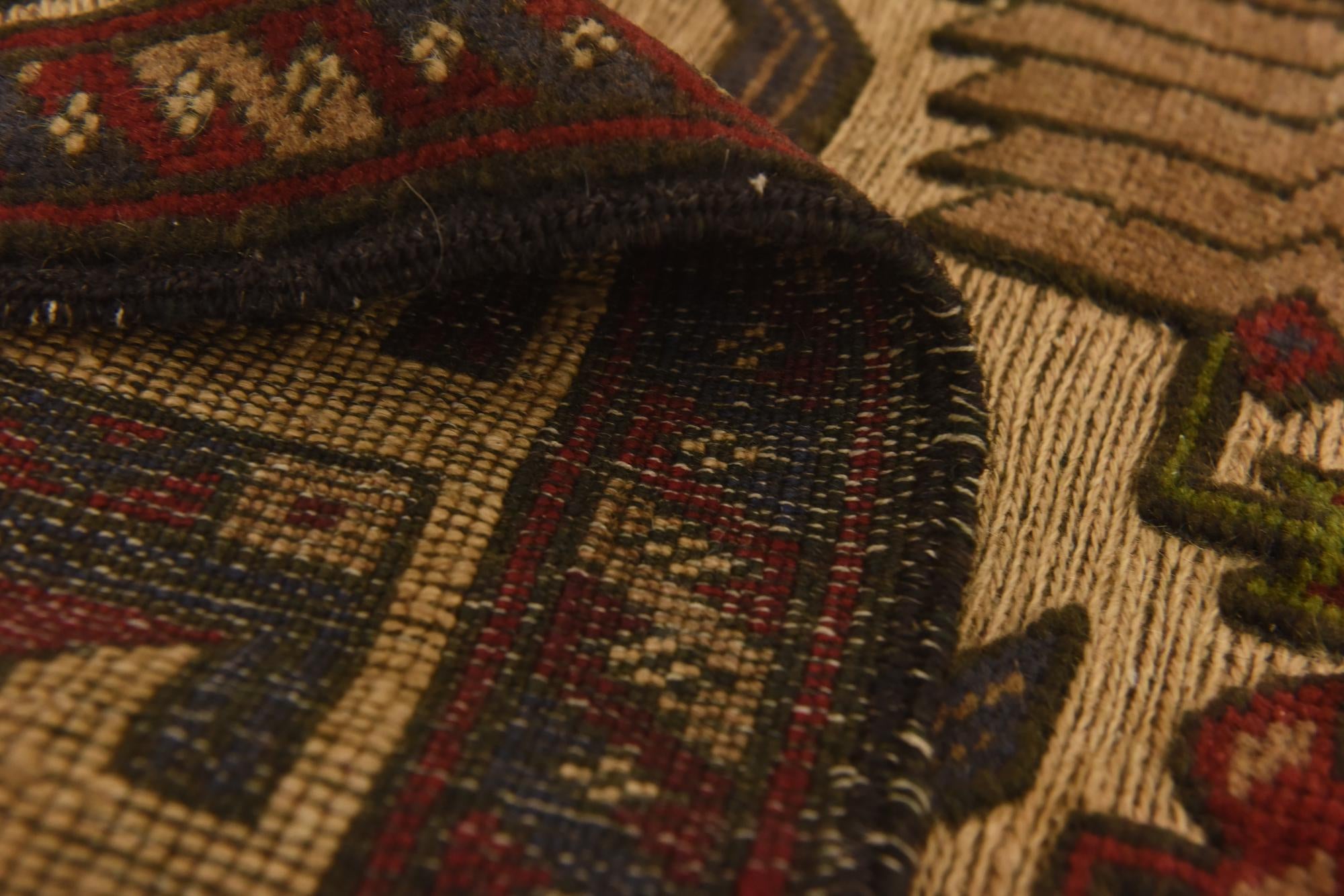 4' 1 x 6' 3 Hand Knotted Sumak Wool Rug