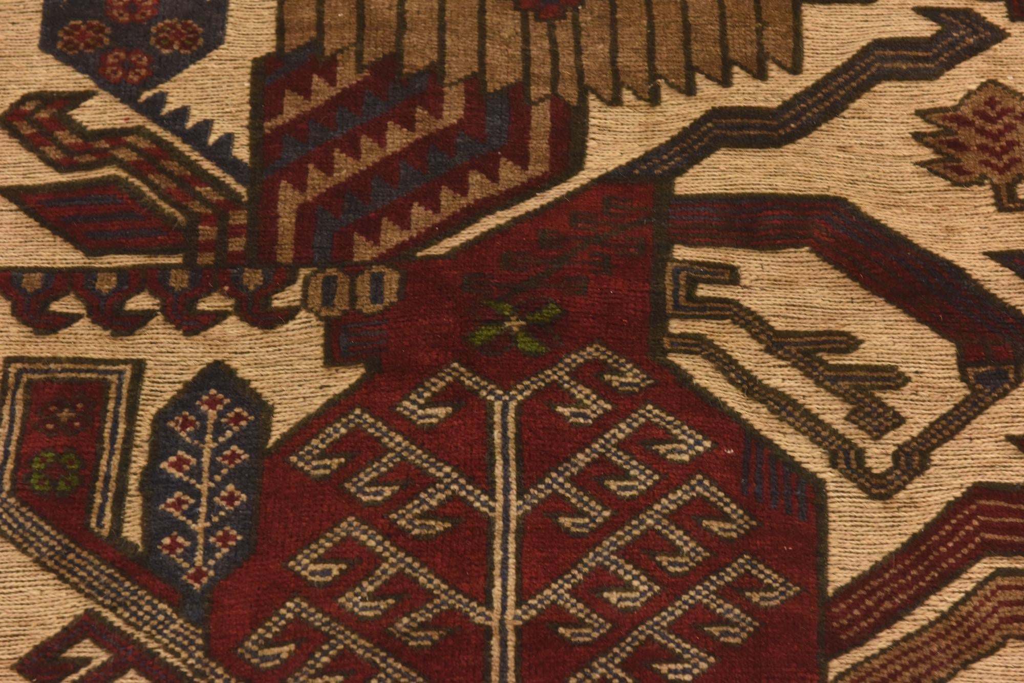 4' 1 x 6' 3 Hand Knotted Sumak Wool Rug