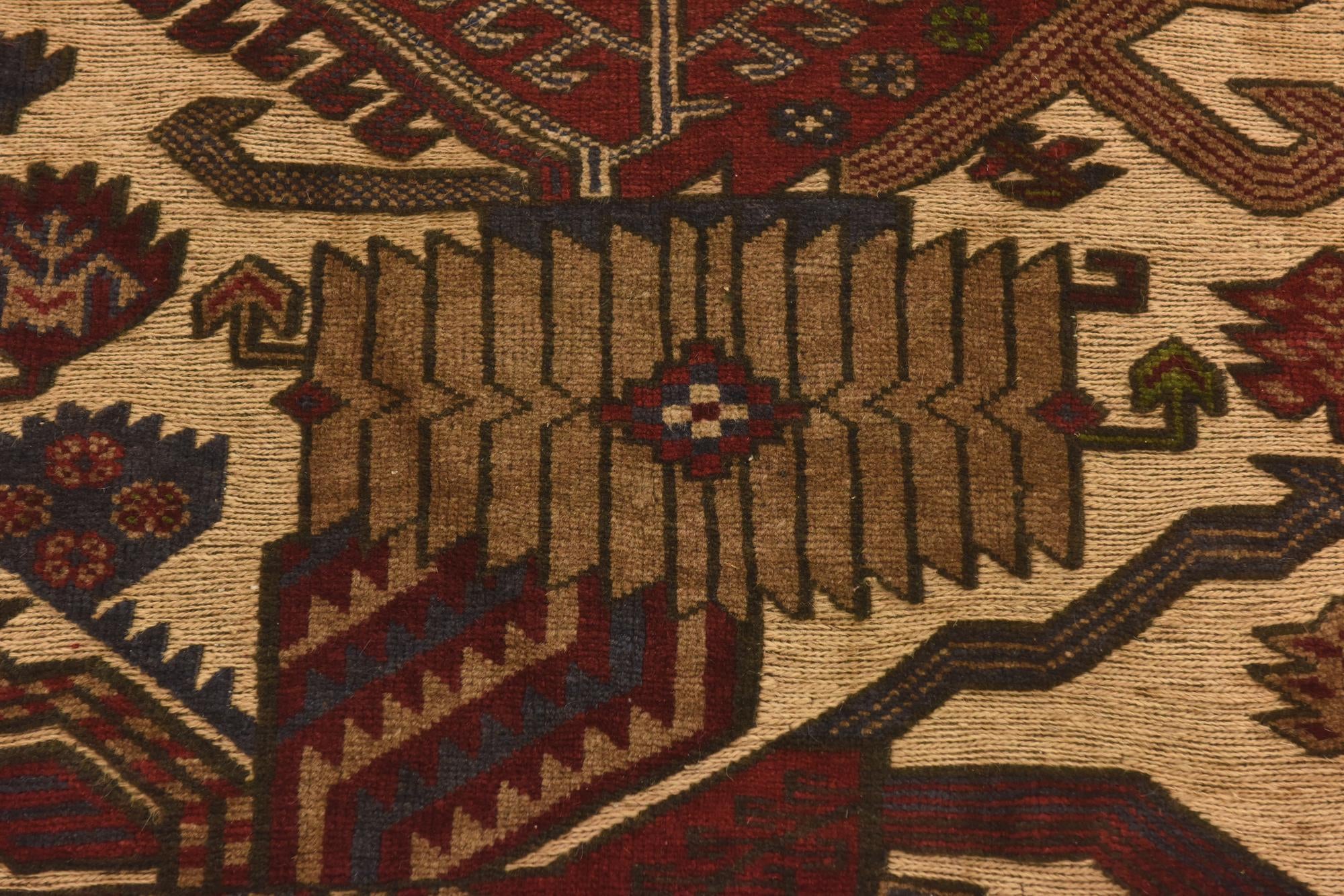 4' 1 x 6' 3 Hand Knotted Sumak Wool Rug