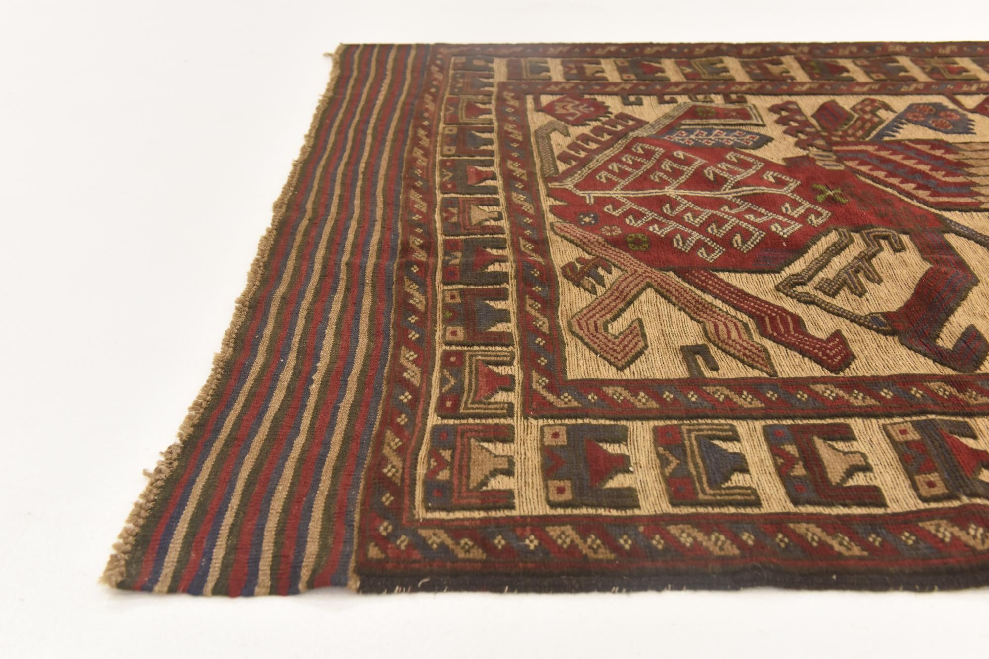 4' 1 x 6' 3 Hand Knotted Sumak Wool Rug
