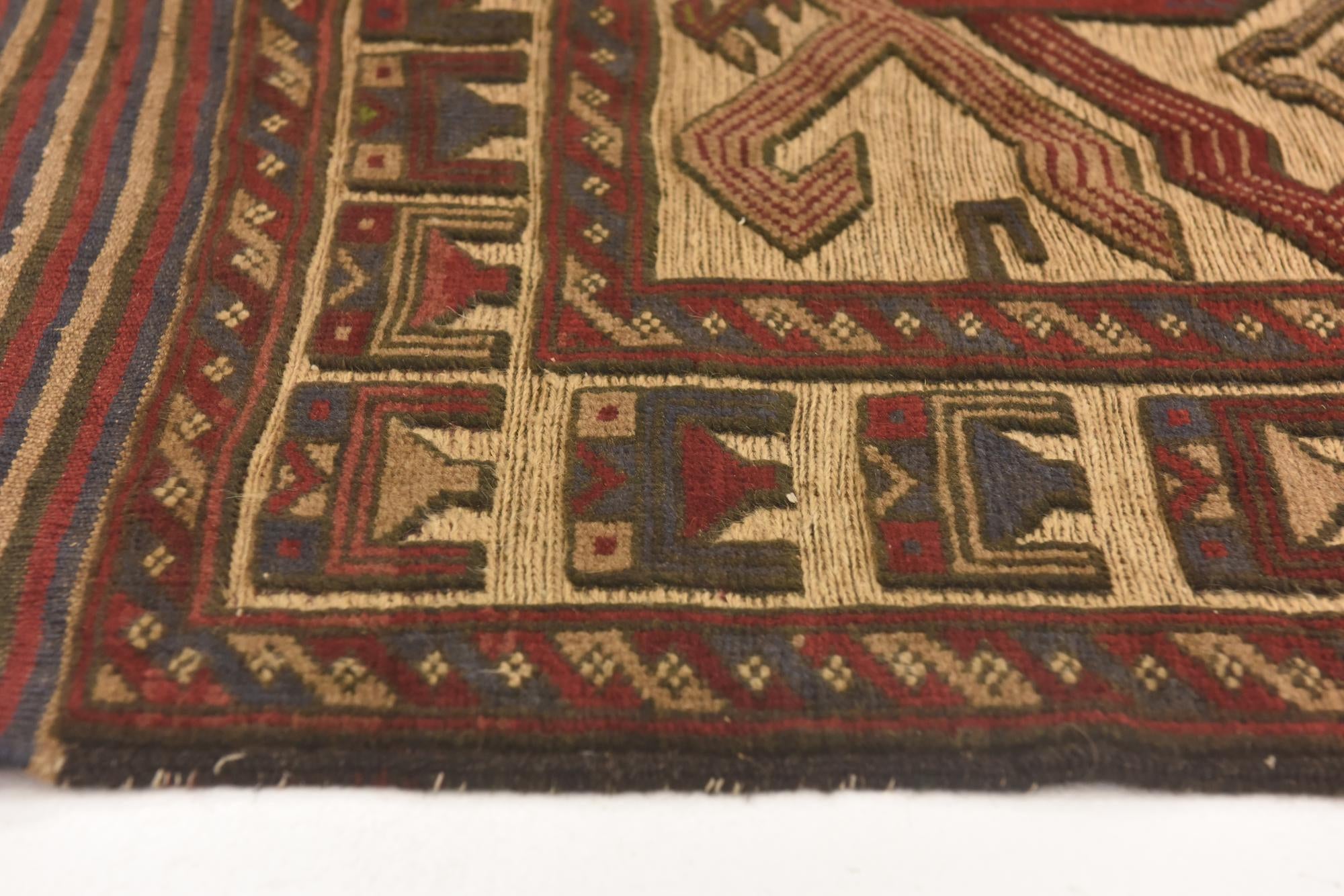 4' 1 x 6' 3 Hand Knotted Sumak Wool Rug