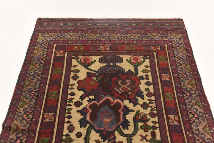 4' 2 x 6' Hand Knotted Sumak Wool Rug