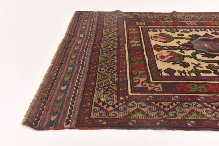 Detail image of 4' 2 x 6' Hand Knotted Sumak Wool Rug