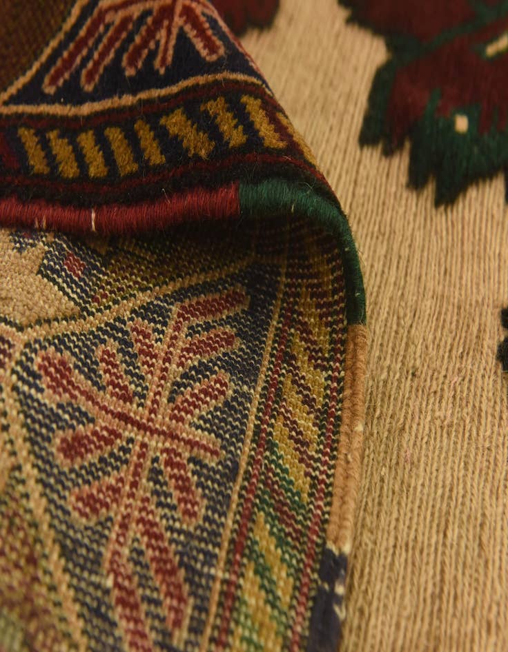 Detail image of 4' 2 x 6'  Hand Knotted Sumak Wool Rug