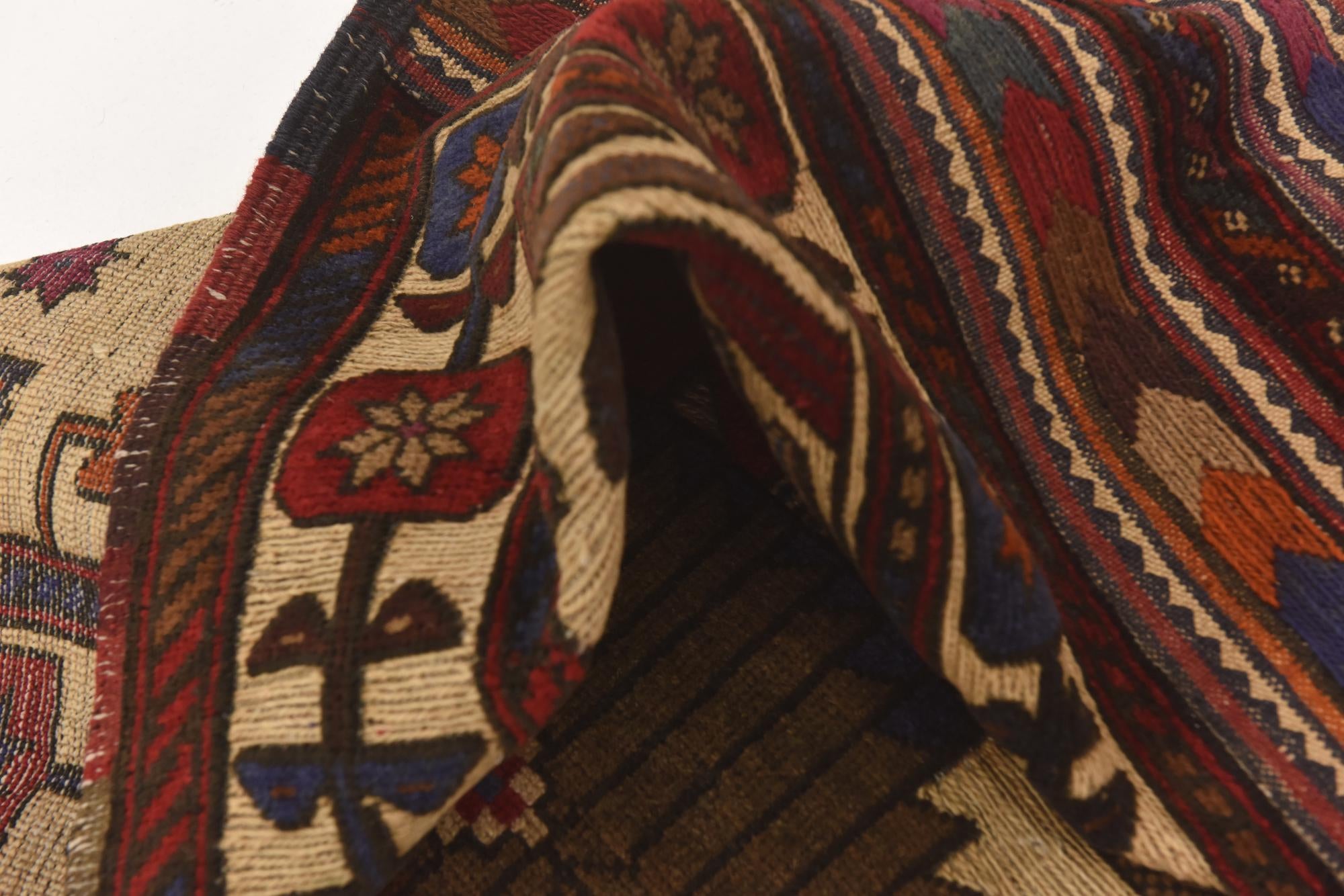 3' 10 x 6' 8 Hand Knotted Sumak Wool Rug