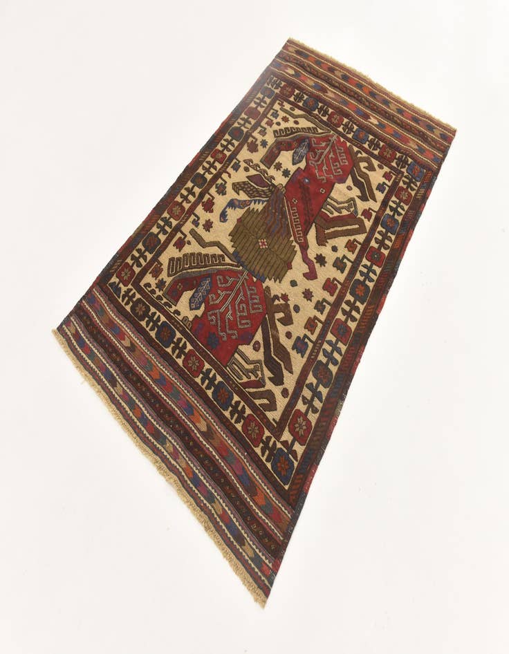 Detail image of 3' 10 x 6' 8 Hand Knotted Sumak Wool Rug