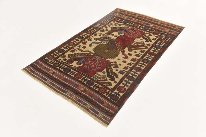 3' 10 x 6' 8 Hand Knotted Sumak Wool Rug