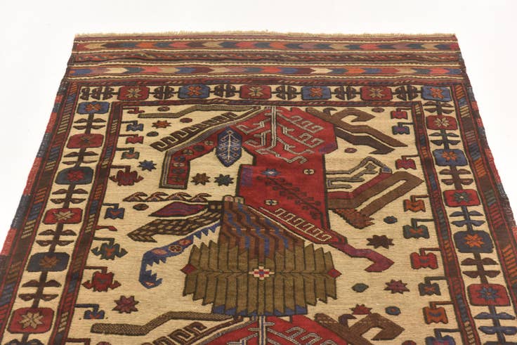 Detail image of 3' 10 x 6' 8 Hand Knotted Sumak Wool Rug