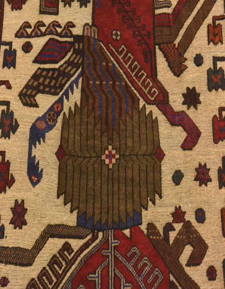 Detail image of 3' 10 x 6' 8 Hand Knotted Sumak Wool Rug