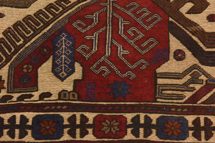 3' 10 x 6' 8 Hand Knotted Sumak Wool Rug