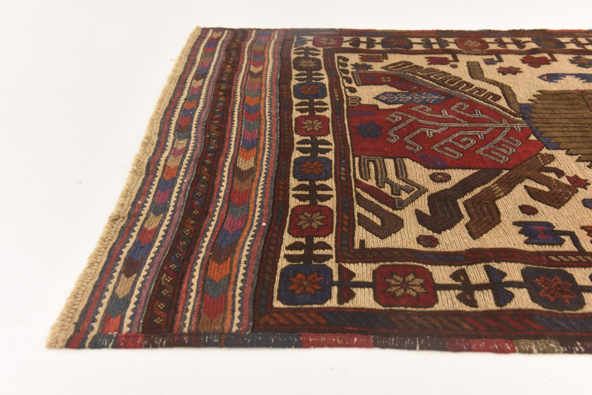 3' 10 x 6' 8 Hand Knotted Sumak Wool Rug