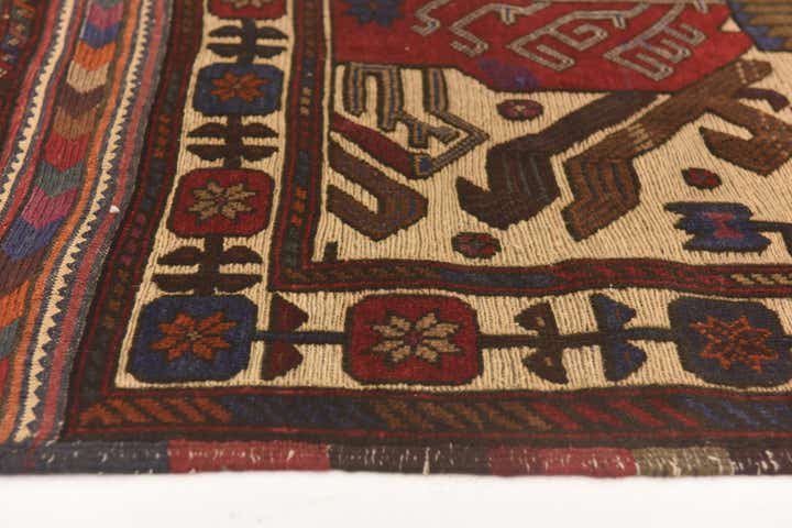 3' 10 x 6' 8 Hand Knotted Sumak Wool Rug