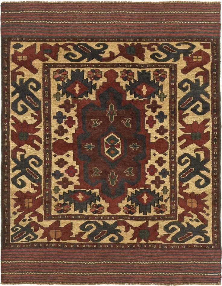 Detail image of 3' 10 x 6' Hand Knotted Sumak Wool Rug
