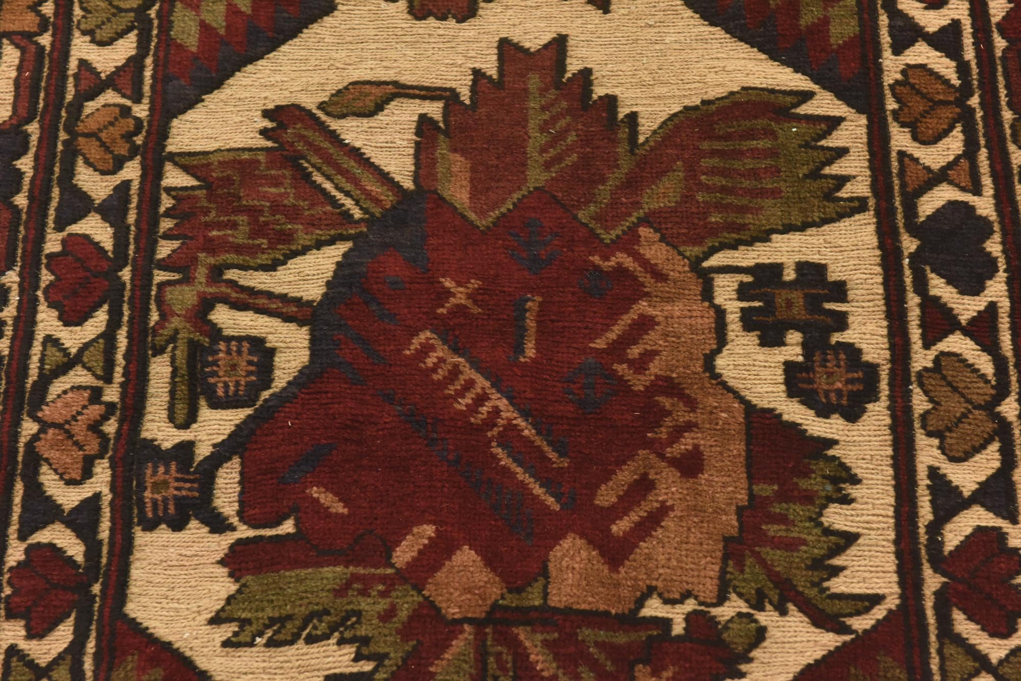 3' 9 x 6' 4 Hand Knotted Sumak Wool Rug