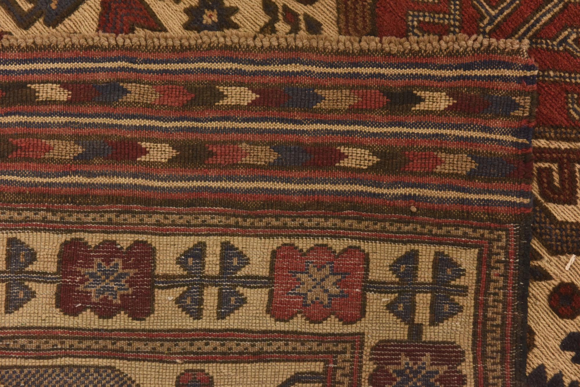 3' 11 x 6' 3 Hand Knotted Sumak Wool Rug