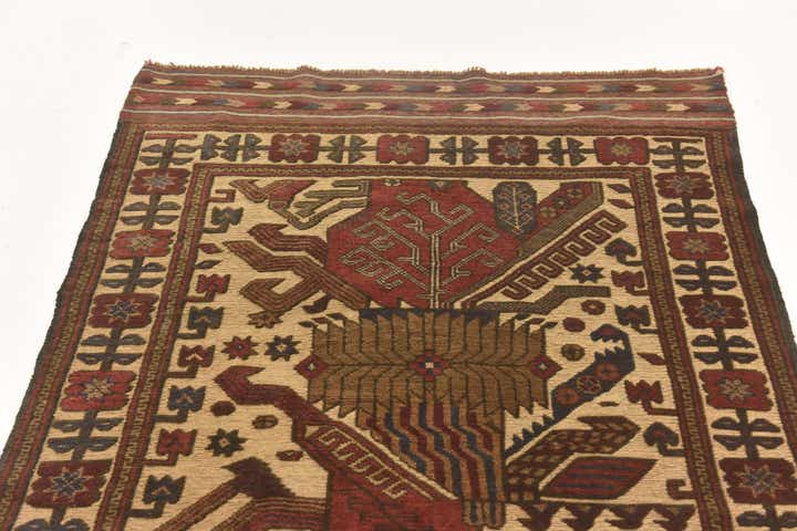 3' 11 x 6' 3 Hand Knotted Sumak Wool Rug