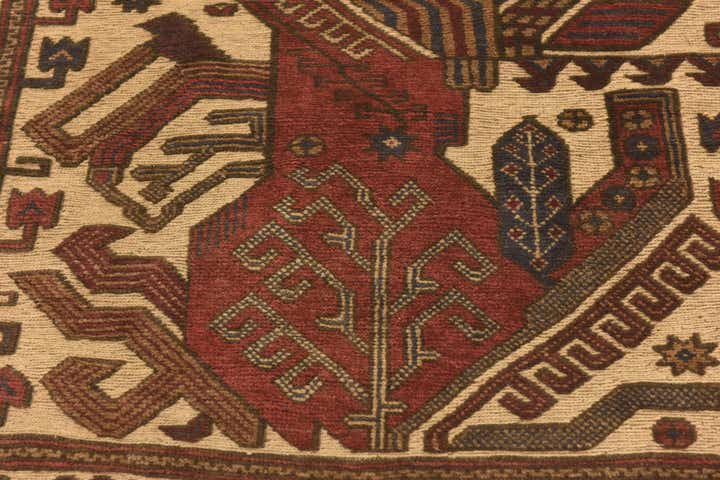 3' 11 x 6' 3 Hand Knotted Sumak Wool Rug