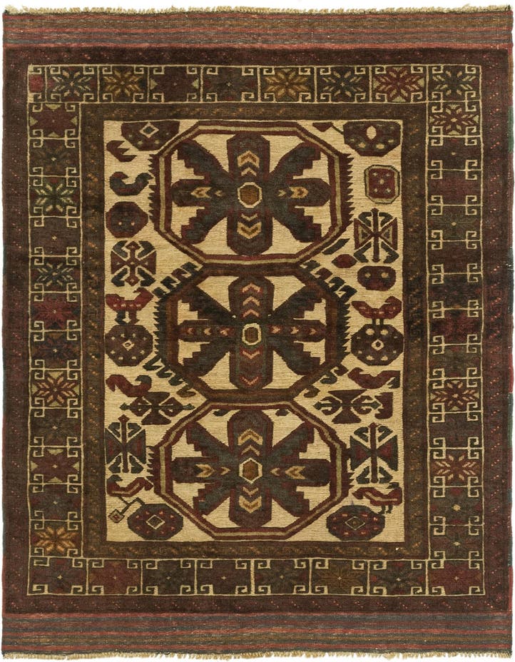 3' 10 x 5' 10  Hand Knotted Sumak Wool Rug