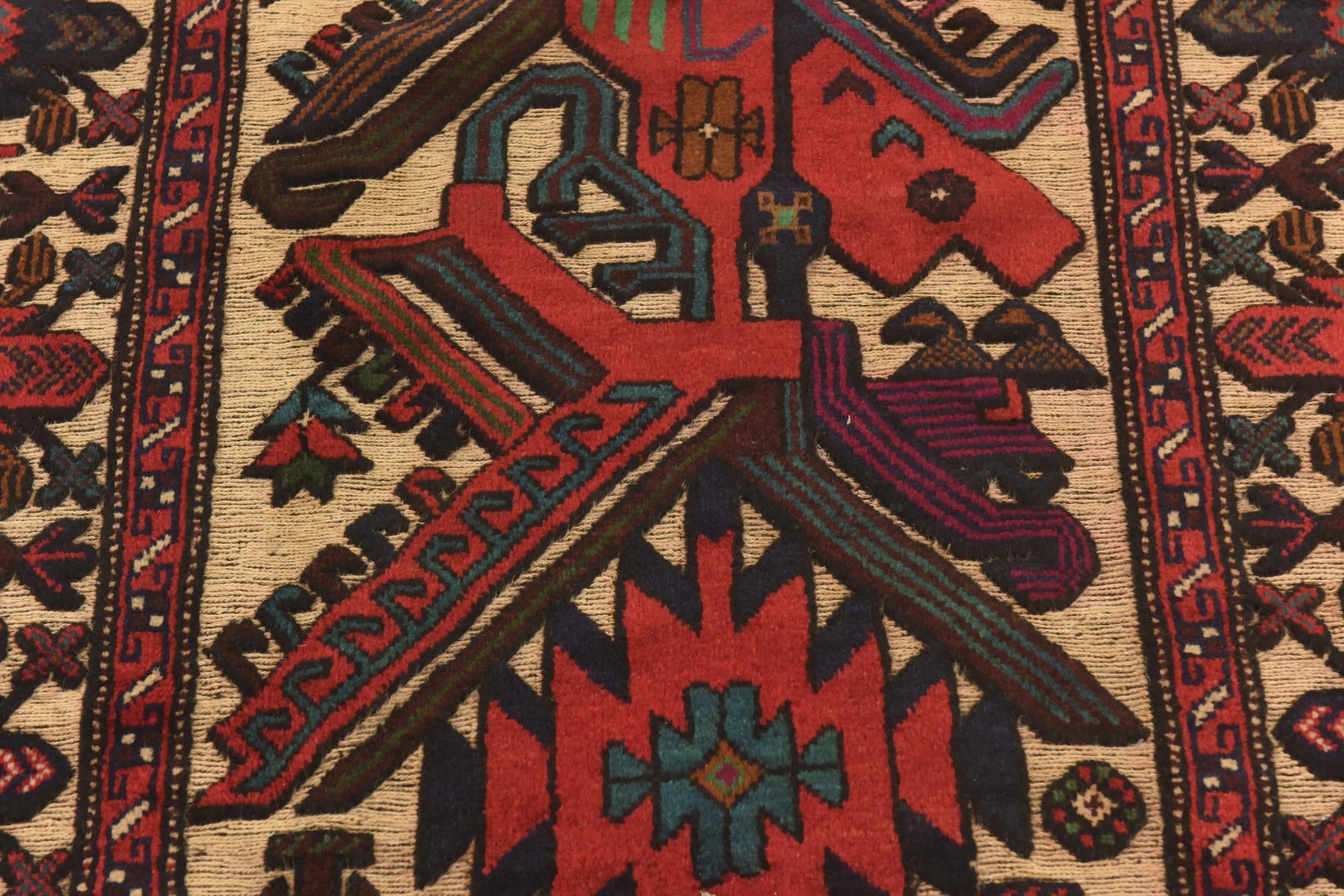 4' 2 x 6' 3 Hand Knotted Sumak Wool Rug
