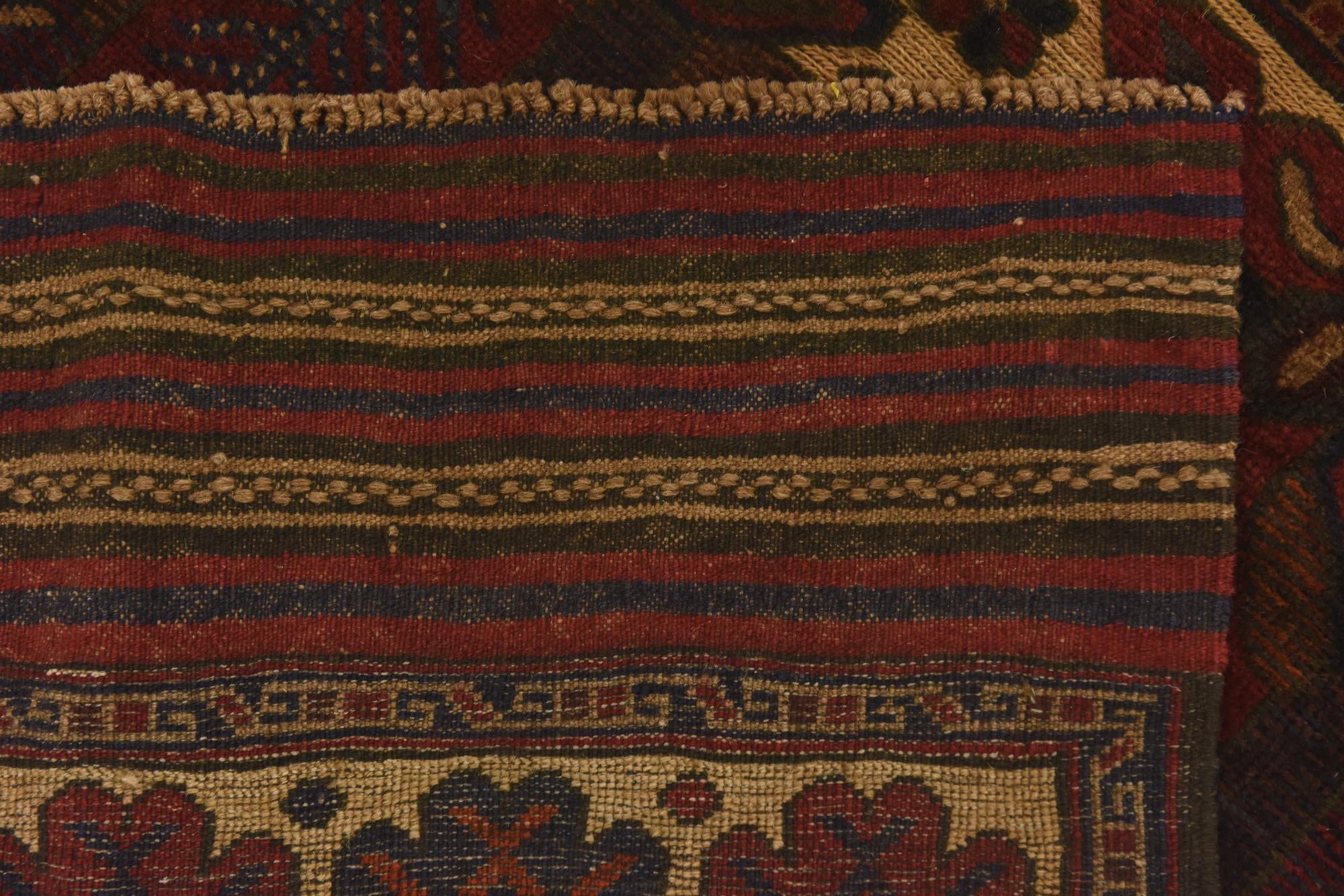 4' 4 x 6' 2 Hand Knotted Sumak Wool Rug