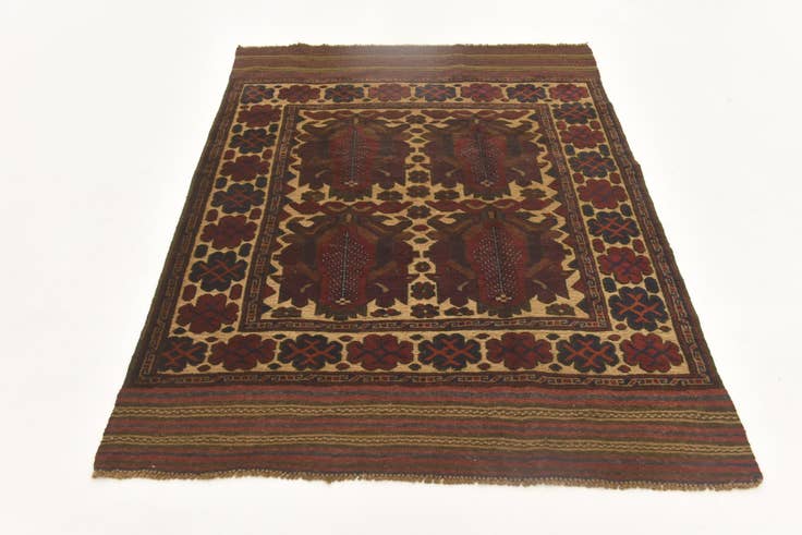Detailansicht von 130cm x 190cm Handgeknüpft Sumak Wolle Teppich