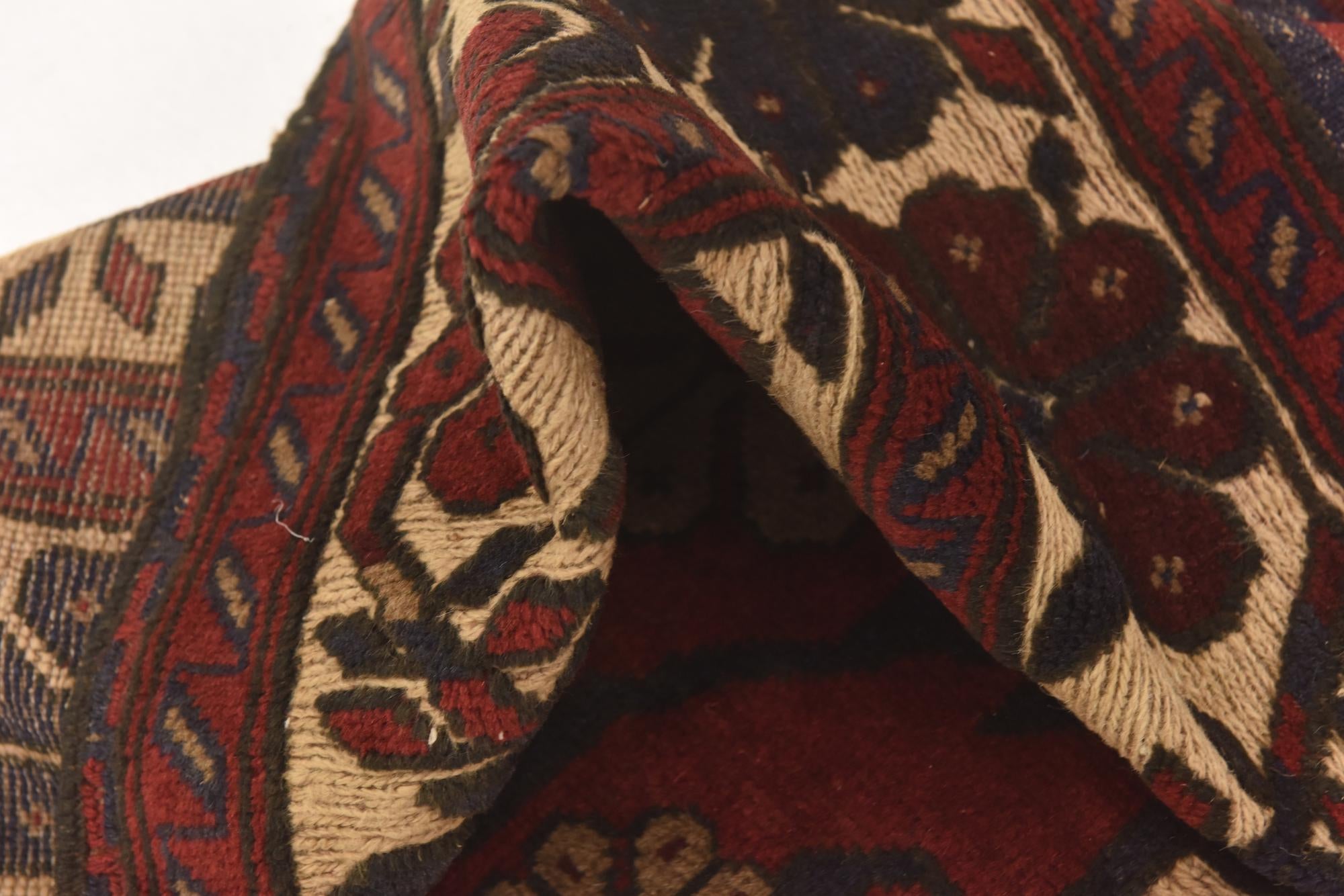 3' 8 x 6' 1 Hand Knotted Sumak Wool Rug