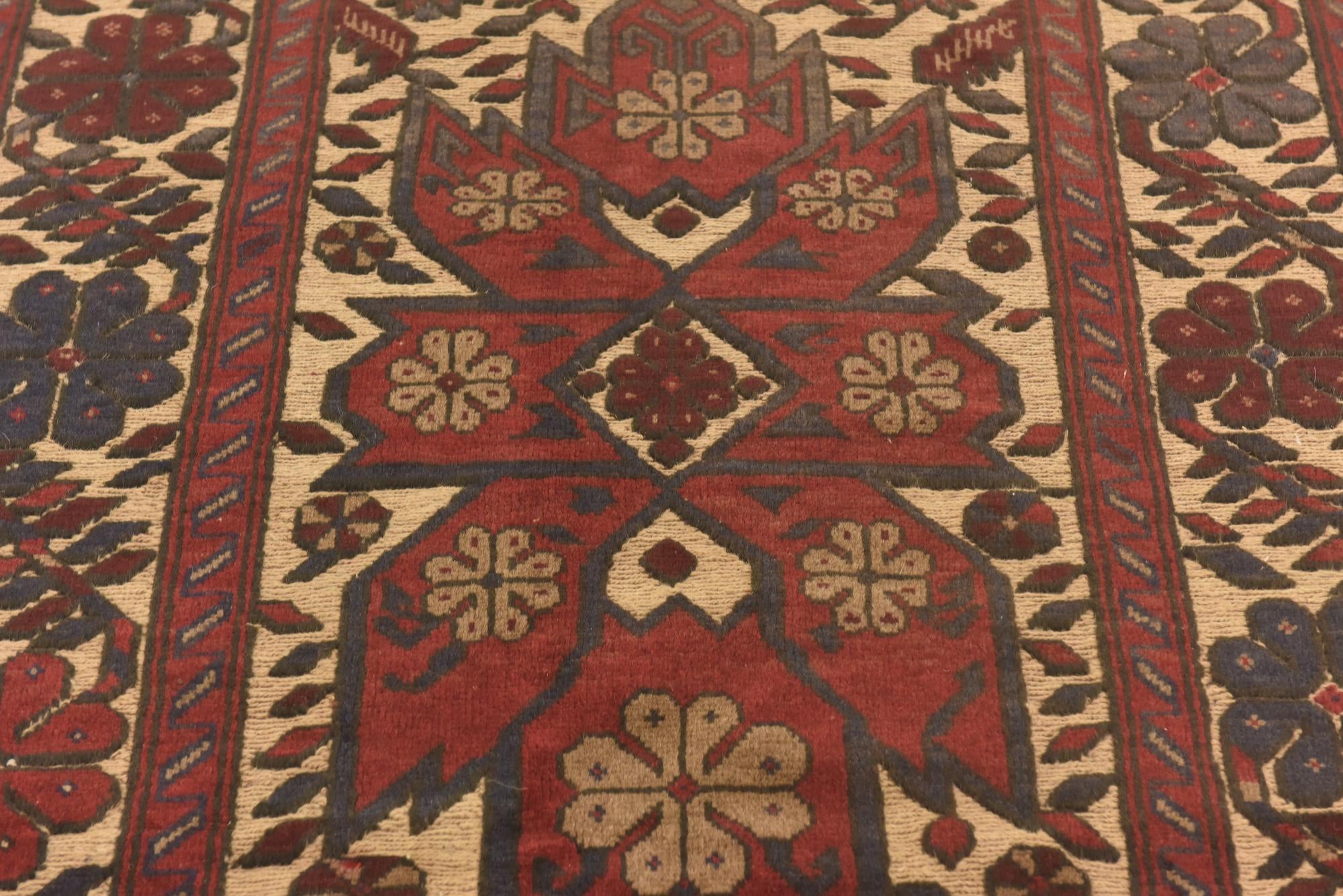 3' 8 x 6' 1 Hand Knotted Sumak Wool Rug