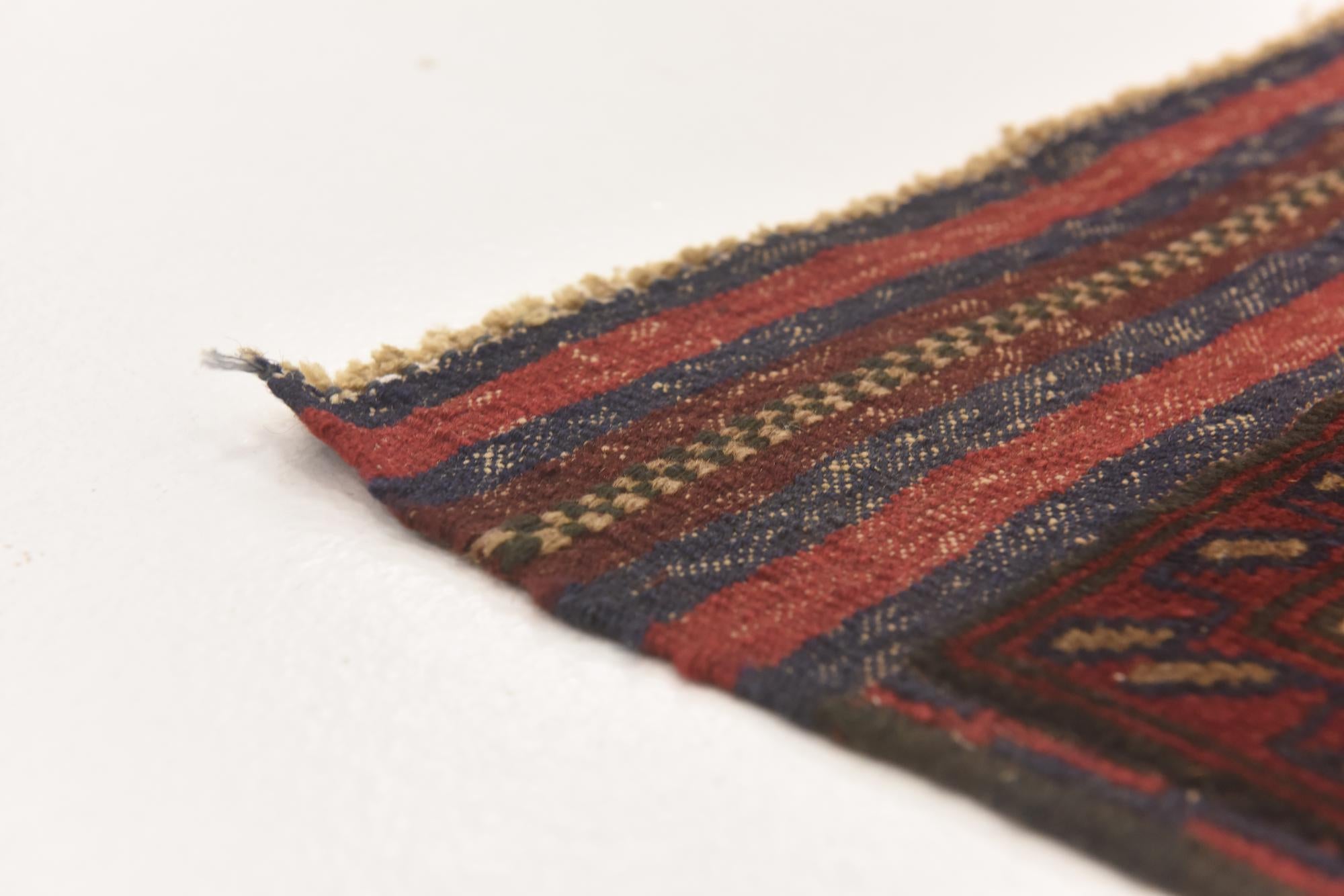 3' 8 x 6' 1 Hand Knotted Sumak Wool Rug