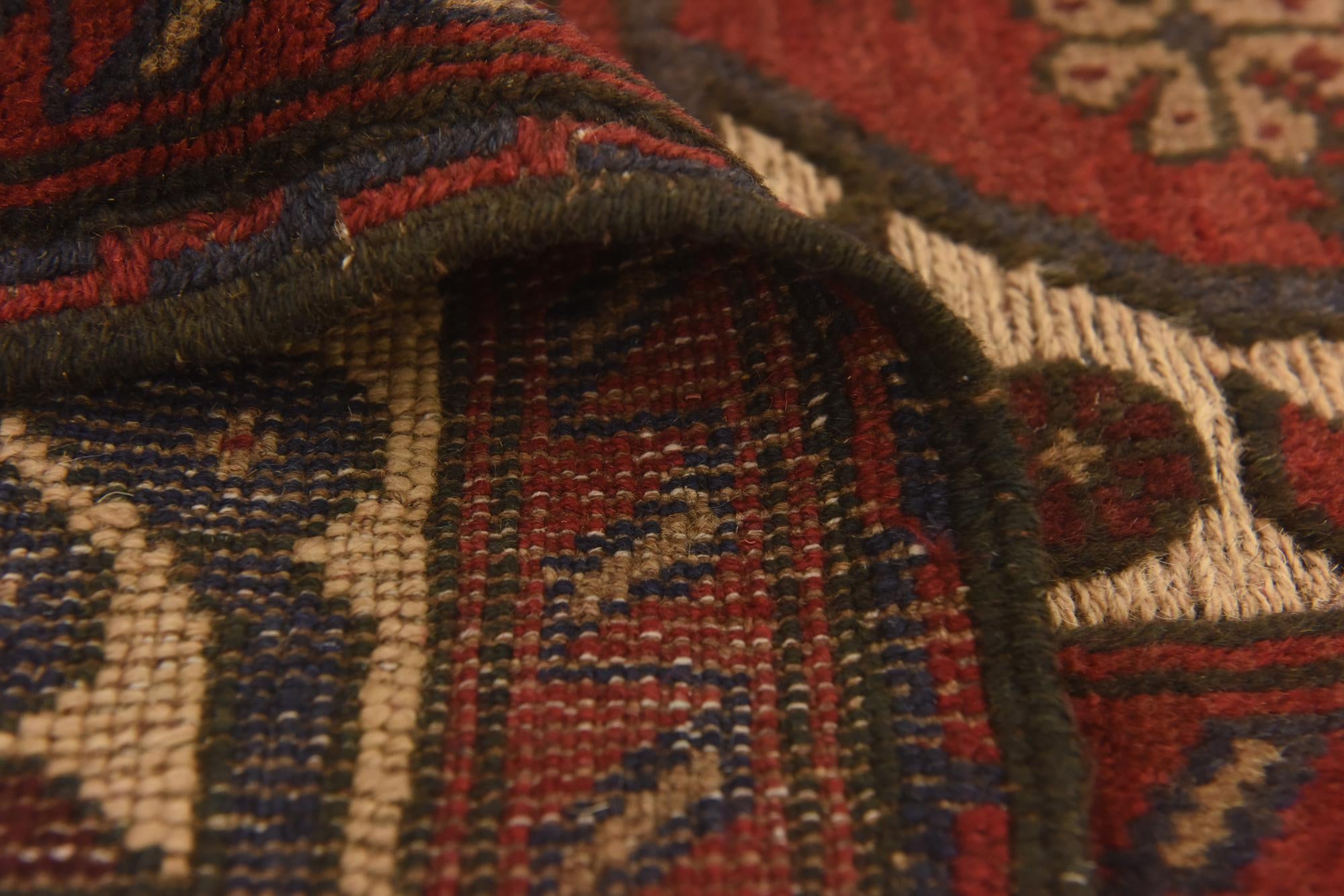 3' 8 x 6' 1 Hand Knotted Sumak Wool Rug