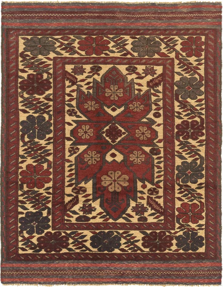 Detail image of 3' 8 x 6' 1 Hand Knotted Sumak Wool Rug