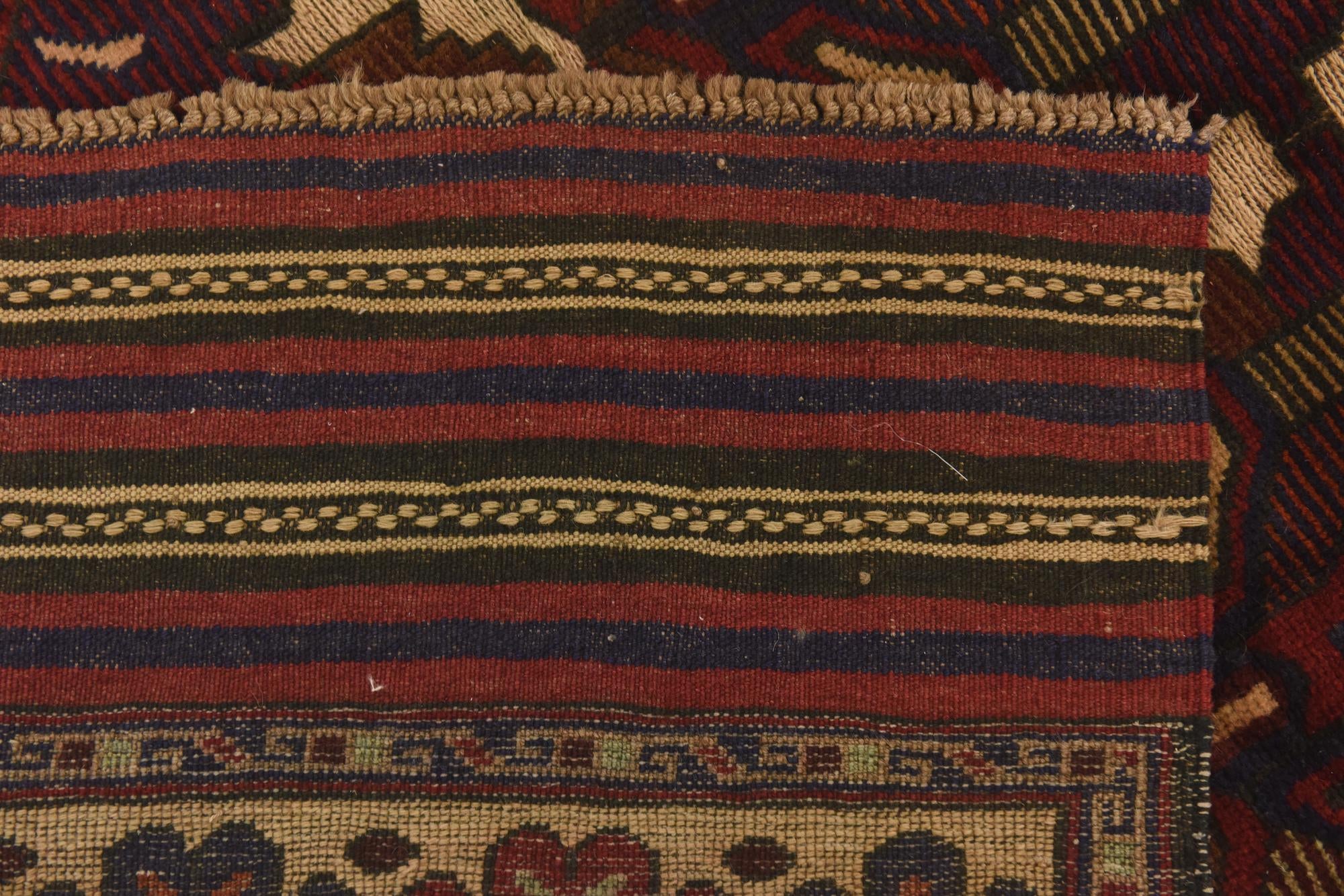 4' 2 x 6' 5 Hand Knotted Sumak Wool Rug
