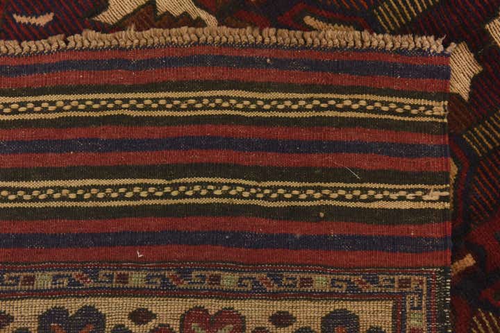 4' 2 x 6' 5 Hand Knotted Sumak Wool Rug