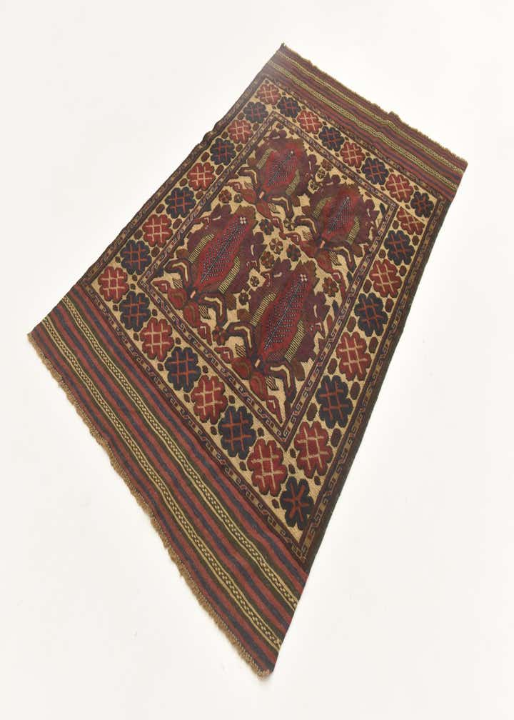 4' 2 x 6' 5 Hand Knotted Sumak Wool Rug