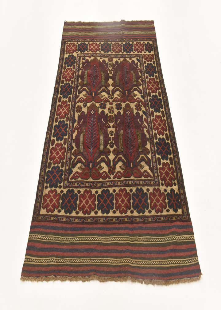 4' 2 x 6' 5 Hand Knotted Sumak Wool Rug