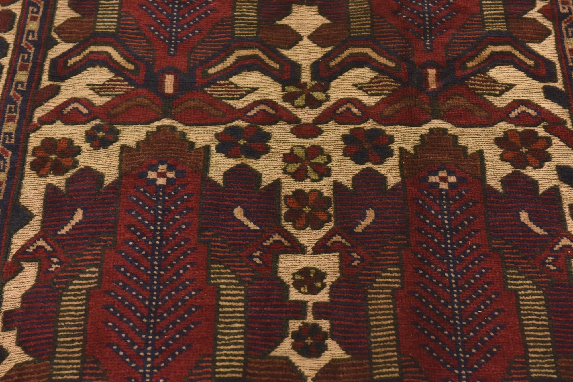 4' 2 x 6' 5 Hand Knotted Sumak Wool Rug